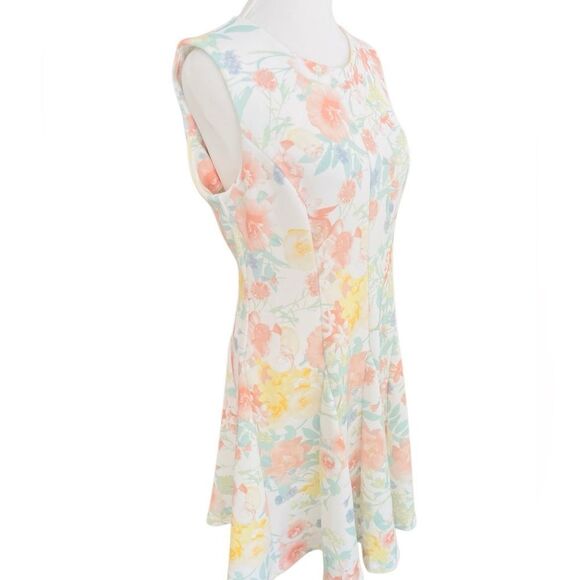 NWT Calvin Klein Pastel Floral Fit & Flare Scuba Sleeveless dress size 10P - Picture 9 of 12